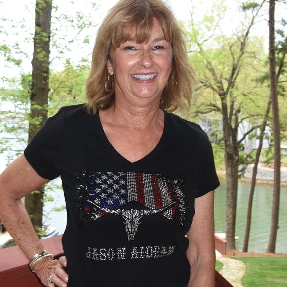 Jason Aldean Rhinestone  bling black short sleeved Vneck shirt  XS,S,M,L,XL,XX… - Picture 3 of 9